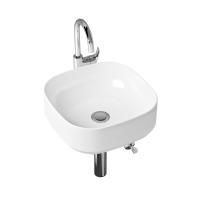 Комплект 4 в 1 Lavinia Boho Bathroom Sink Slim 21510206, накладная фарфоровая раковина 40 см, смеситель с донным клапаном, латунный сифон, угловые вентили 2 шт.