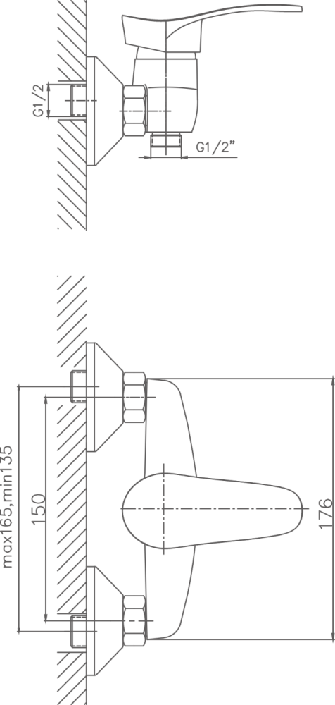 Смеситель для душа Cron хром (CN2001), артикул CN2001