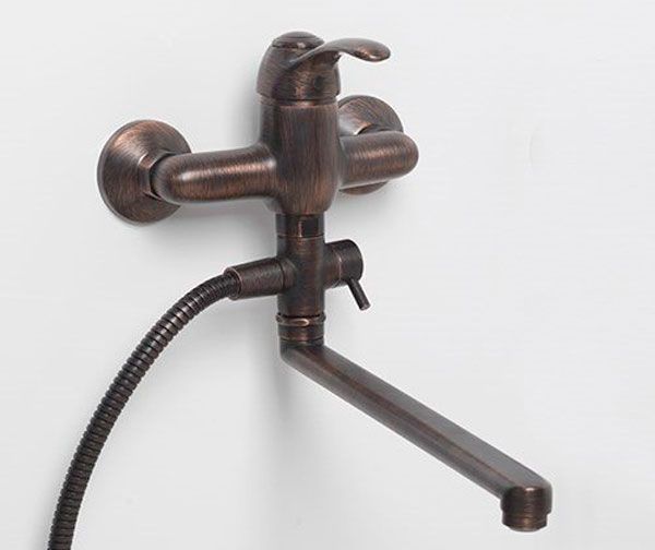 Смеситель для ванны WasserKRAFT Isar 1302L универсальный Темная бронза