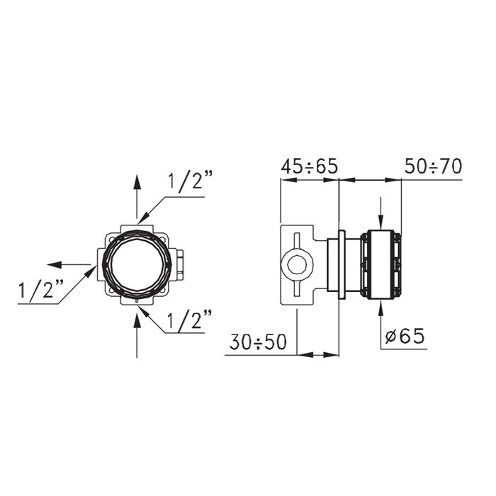 Stella Timeaster Встраиваемый переключатель для душа 0/153 на 2 выхода, круглая ручка d=65мм, цвет: хром, ручка черная