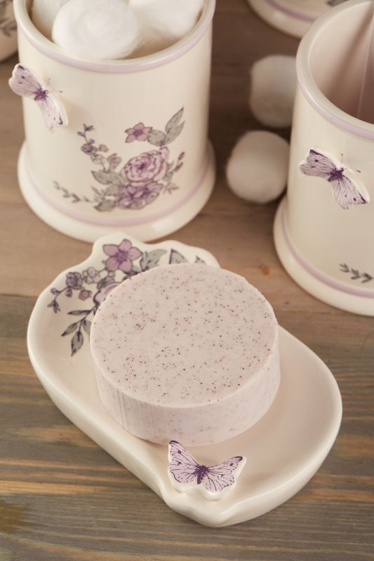 Мыльница Fora Butterfly FOR-BF036 Белая с декором