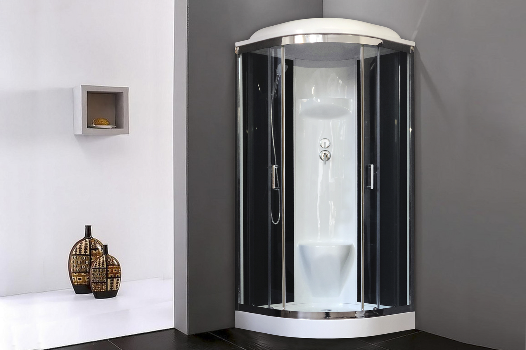 Душевая кабина Royal Bath RB 90HK6-BT-CH (черное/прозрачное) Душевая кабина Royal Bath RB 90HK6-BT-CH (черное/прозрачное)