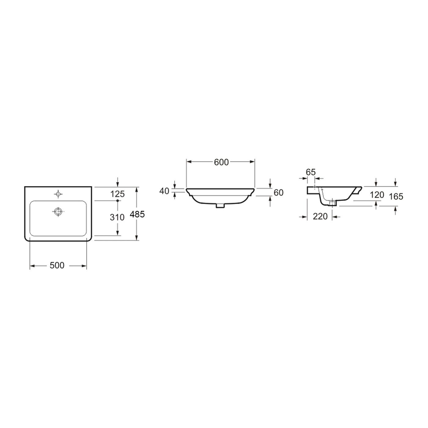 Раковина врезная для ванной комнаты Lavinia Boho Bathroom Sink 33312009, умывальник из фарфора, ширина 60 см Раковина врезная для ванной комнаты Lavinia Boho Bathroom Sink 33312009, умывальник из фарфора, ширина 60 см