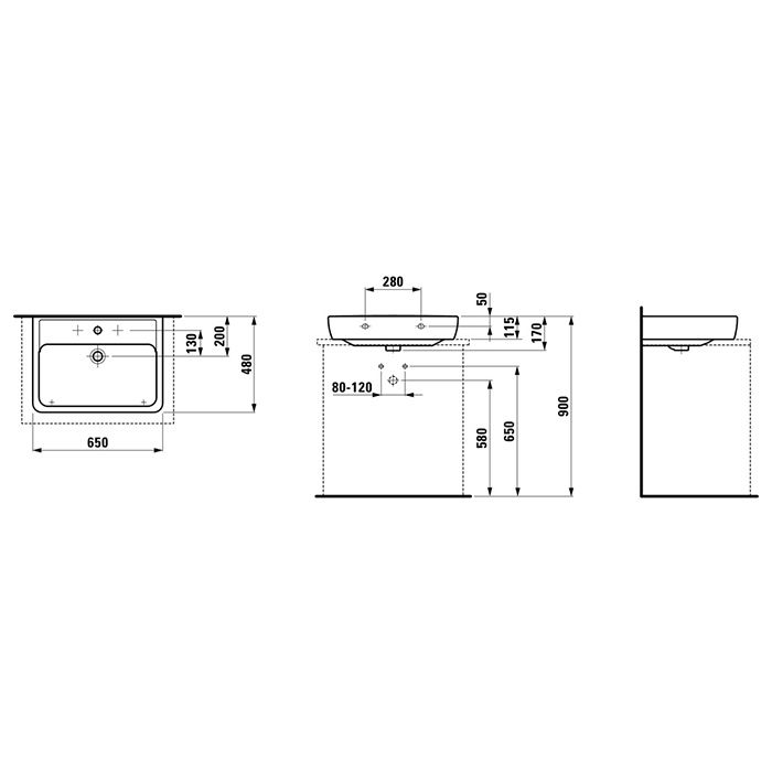 Laufen PRO S раковина для установки на поверхность, 650x480x115 мм, отверстие для смесителя по центру, белый Laufen PRO S раковина для установки на поверхность, 650x480x115 мм, отверстие для смесителя по центру, белый