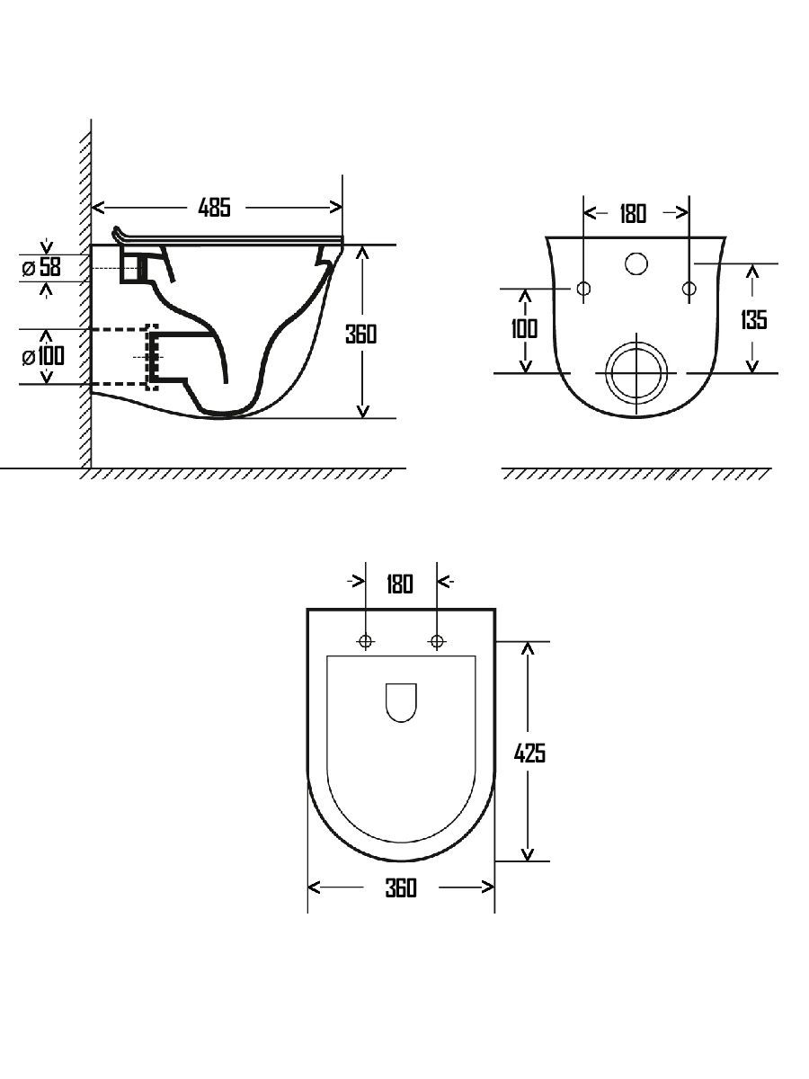 AQM2005 Унитаз подвесной с сиденьем SoftClose, технология смыва Rimless, скрытый крепеж. 485x360x360 AQM2005 Унитаз подвесной с сиденьем SoftClose, технология смыва Rimless, скрытый крепеж. 485x360x360