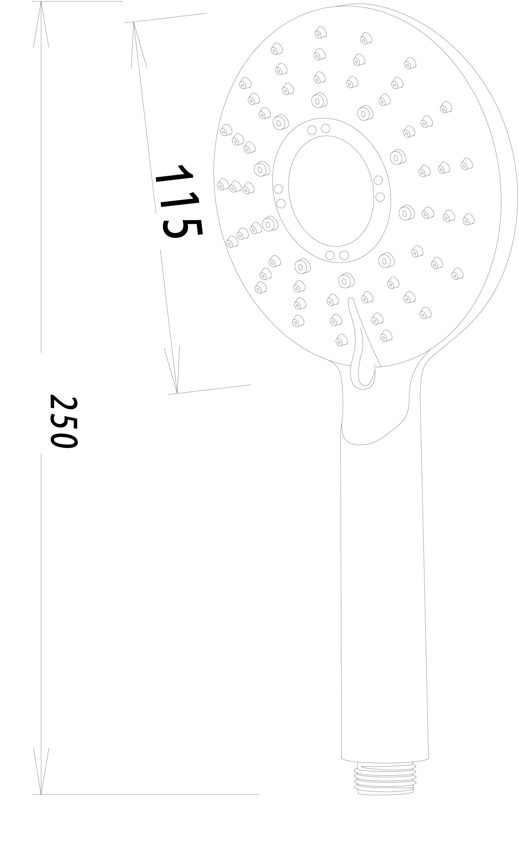 Ручной душ, 3 реж., диам.115   артикул: VSP07, VODA