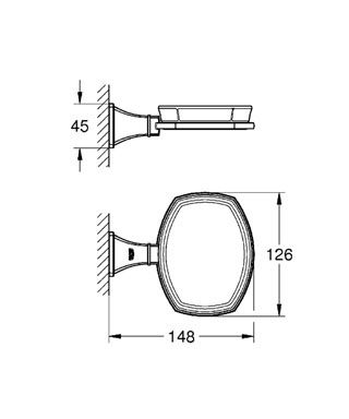 Мыльница керамическая GROHE Grandera с держателем, хром (40628000) Мыльница керамическая GROHE Grandera с держателем, хром (40628000)