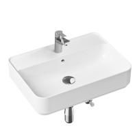 Комплект 5 в 1 Lavinia Boho Bathroom Sink Slim 21510243, накладная фарфоровая раковина 60 см, смеситель, латунный сифон, донный клапан quick-clac, угловые вентили 2 шт.