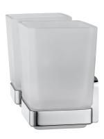 Два стакана для зубных щеток с держателем WONZON & WOGHAND STILL, Хром (WW-6628)