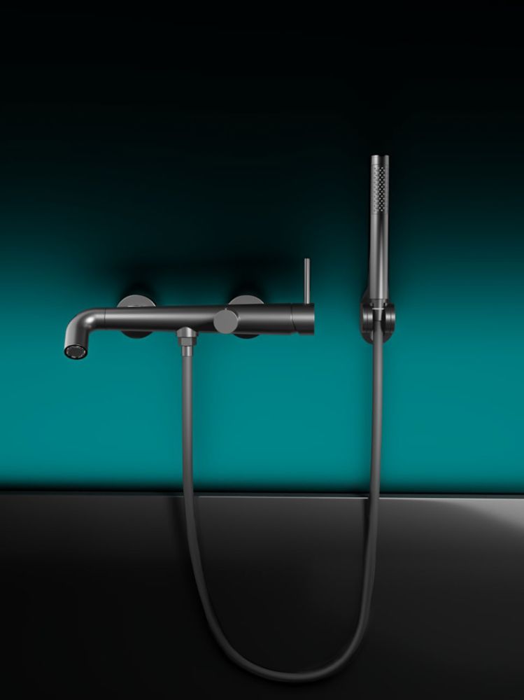 Смеситель для ванны Knotlor SS-32/GM, вороненая сталь