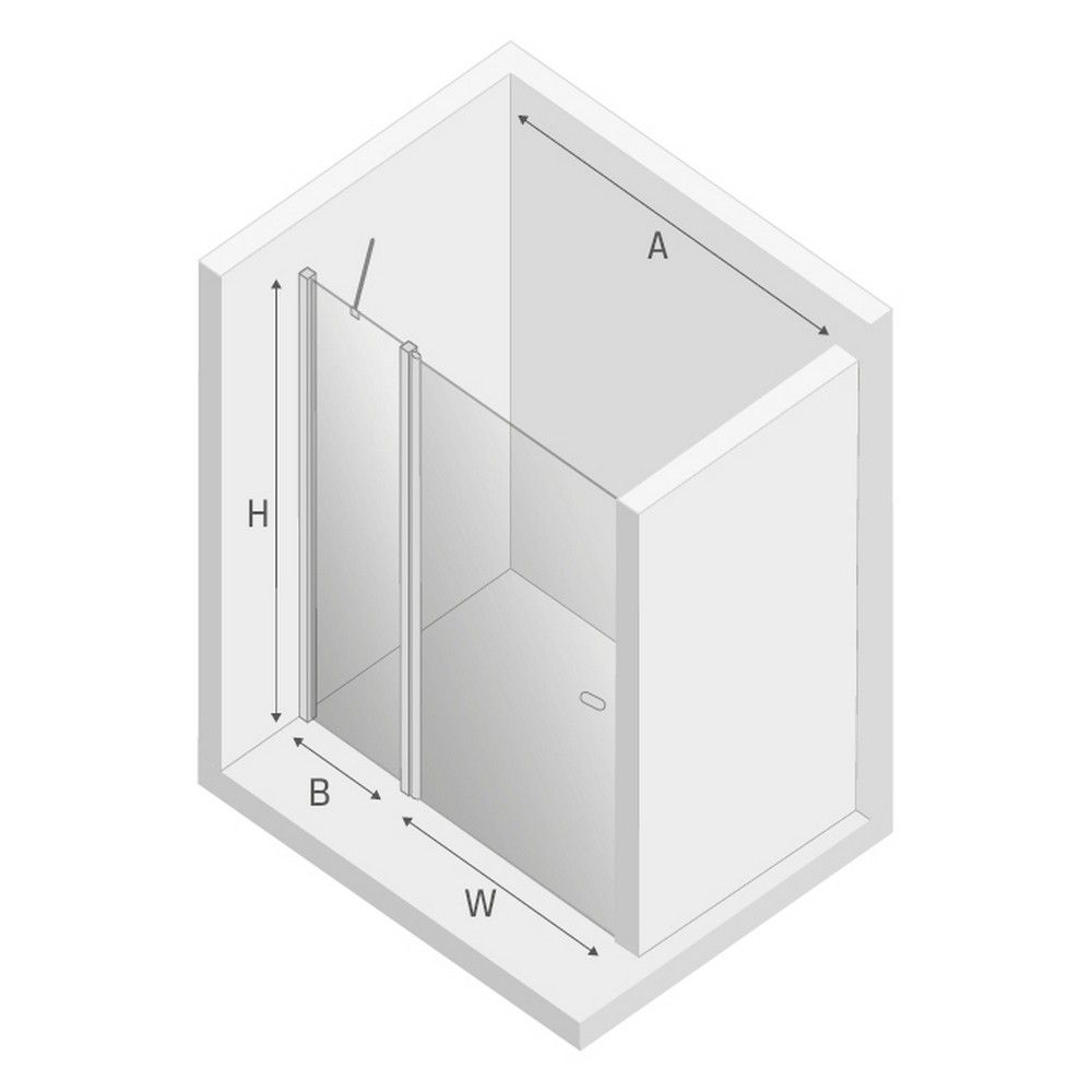 Дверь в нишу NEW TRENDY NEW SOLEO одинарная 110x195 D-0157A (хром)