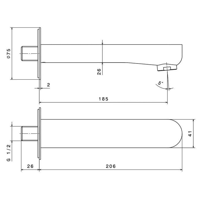 Настенный излив OLE, золотой атласный, артикул 69487KM.M0.071