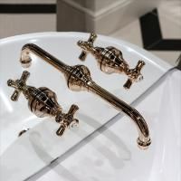 Devon Kalos Смеситель Austin настенный на 3 отв, цвет светлое золото