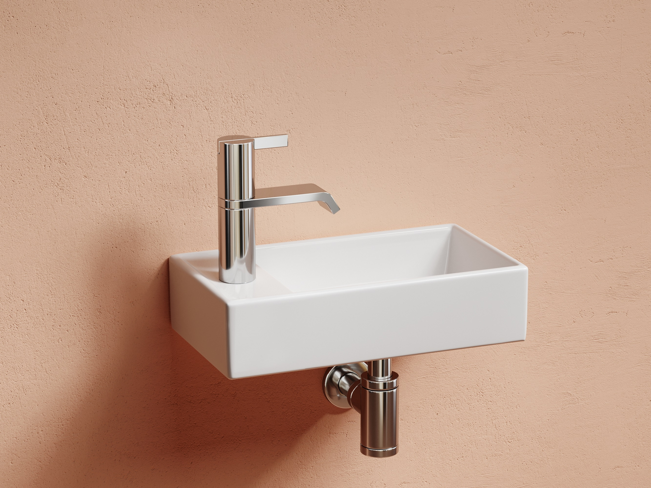 Умывальник подвесной прямоугольный (чаша справа, отверстие под смеситель слева) Элемент (Element) 407x217x100, артикул CN6051R