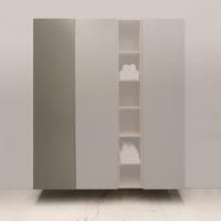 Burgbad Пенал подвесн 500хh1960х378 мм, SX, петли слева, с дверцой push-open, 4мя деревян полками,(отделка со всех сторон) цвет: Grey mattцена)