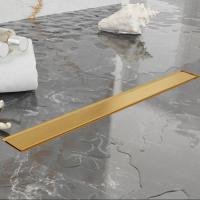 Plumberia Selection Трап душевой PS LINEAR 6x100 2устор. накладка из нерж.стали, комбинир.затвор с горизонт. Выпуском Ду 50мм,40л/мин, золото браш.