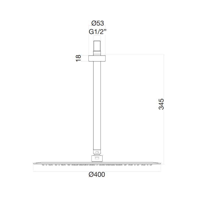 Верхний душ ультратонкий с кронштейном Fiore 30CR8642, хром