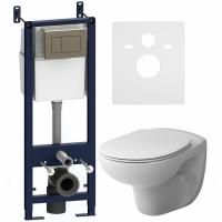 Комплект унитаза с инсталляцией AM.PM Sense IS3741700 с сиденьем Микролифт с клавишей смыва Хром Комплект унитаза с инсталляцией AM.PM Sense IS3741700 с сиденьем Микролифт с клавишей смыва Хром