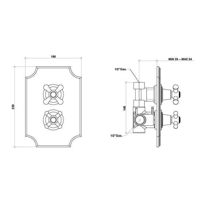 Bongio Axel Смеситель термостатический для душа, цвет хром