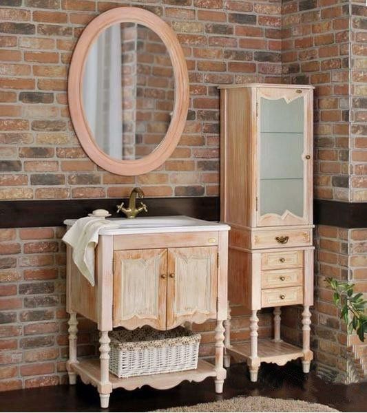 Тумба с раковиной Атолл Флоренция ivory old (синяя патина)