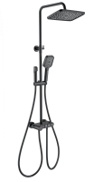 Душевая система с термостатом WONZON & WOGHAND MUSE Corno, Черный матовый (WW-B3112-MB)
