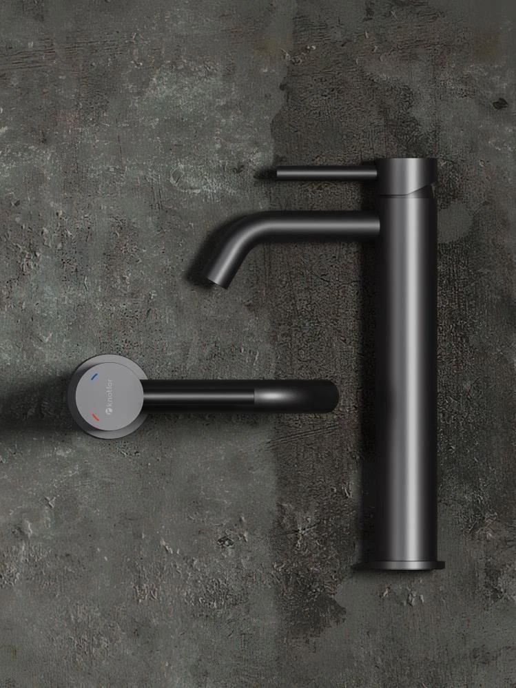 Cмеситель для раковины Knotlor SS-20/GM, оружейная сталь, артикул SS-20/GM