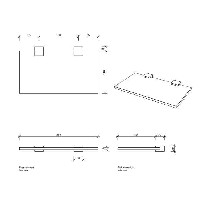 Decor Walther WA GTA1 Полочка стеклянная 26.5x15см, цвет: хром ЗАКАЗ ПО ЗАПРОСУ Decor Walther WA GTA1 Полочка стеклянная 26.5x15см, цвет: хром ЗАКАЗ ПО ЗАПРОСУ