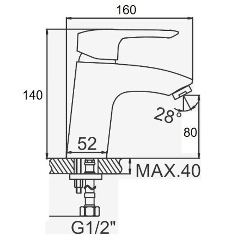 Смеситель для раковины D-Lin D110422, хром