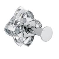 THG PETALE DE CRISTAL CLAIR Крючок одинарный, стекло прозрачное, цвет хром THG PETALE DE CRISTAL CLAIR Крючок одинарный, стекло прозрачное, цвет хром