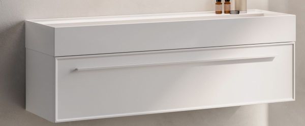 IBC Victoria, тумба под раковину 90 см (1 ящик, ручка белая матовая), цвет белый матовый