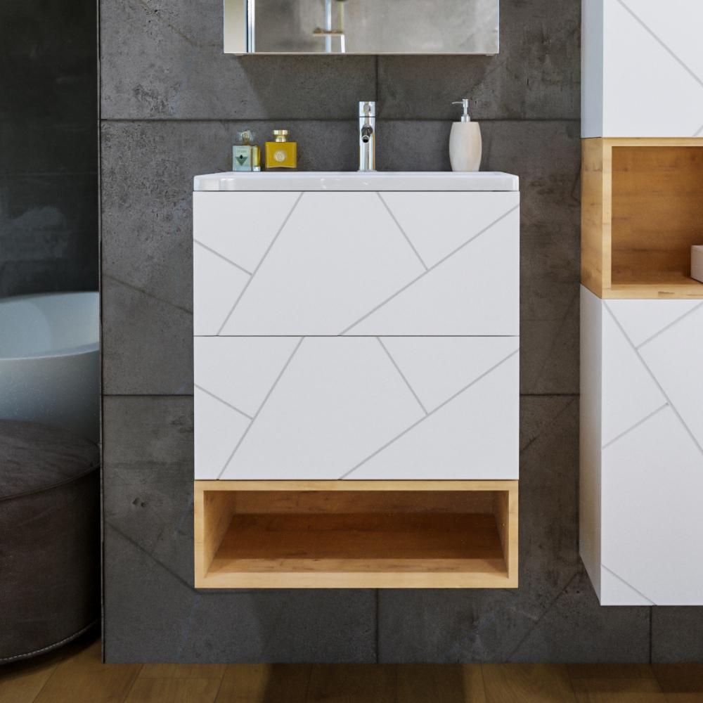 Ниша для тумбы Бриклаер КРИСТАЛЛ 60 см, дуб бунратти