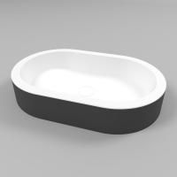 Умывальник WHITECROSS Malachite A 55x35 (черный/белый мат) иск. камень