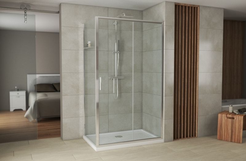 Душевой уголок Bravat Drop 120x80 BS120.3100A профиль Хром стекло прозрачное