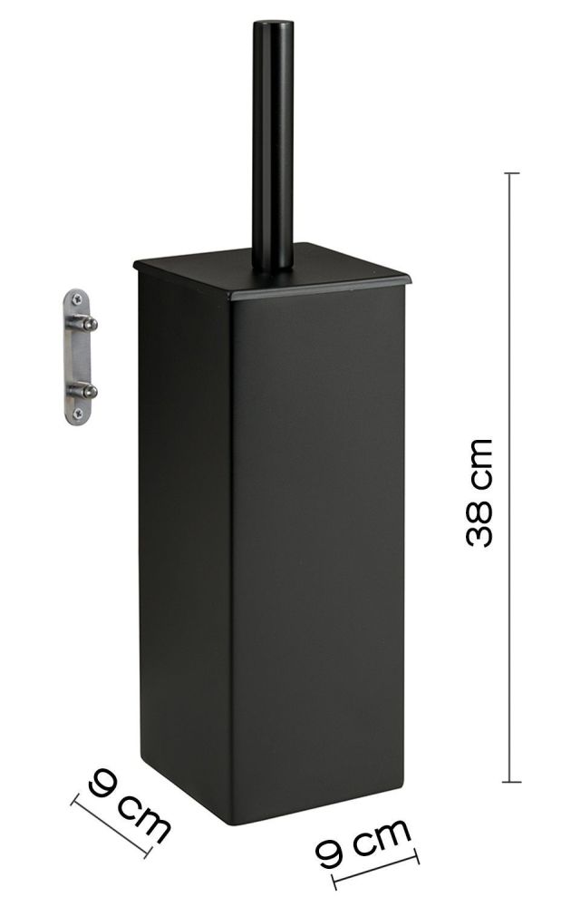 Gedy Teseo, настенный металлический ёрш, цвет черный матовый