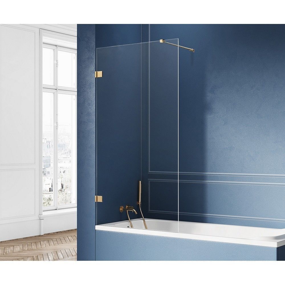 Шторка для ванны NEW TRENDY AVEXA GOLD BRUSHED 90 см EXK-2008-WP (брашированное золото)