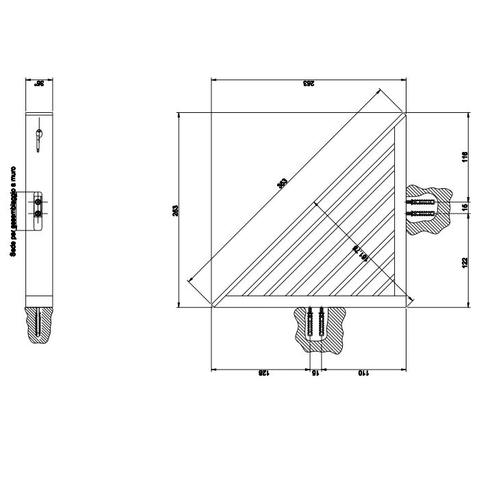 GESSI  INVERSO ACCESSORIES Настенная полка для ванны или душа, цвет: Warm Bronze Br PVD