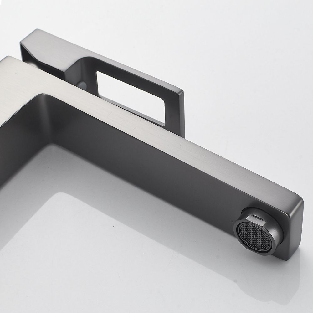 Смеситель для раковины высокий  Raffine F1196T, оружейная сталь