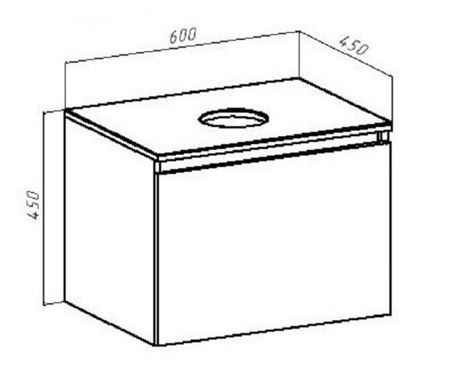 Тумба Runo Бари 60 крафт дуб под накладную раковину (00-00001374), артикул 00-00001374
