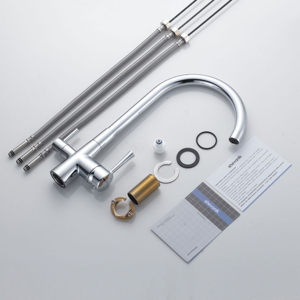 Смеситель для кухни с подключением фильтра Shevanik S428, хром