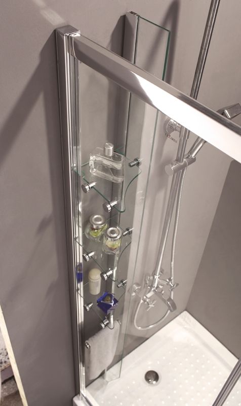 Душевой уголок Cezares Anima RH-2 120x90 L профиль Хром стекло прозрачное