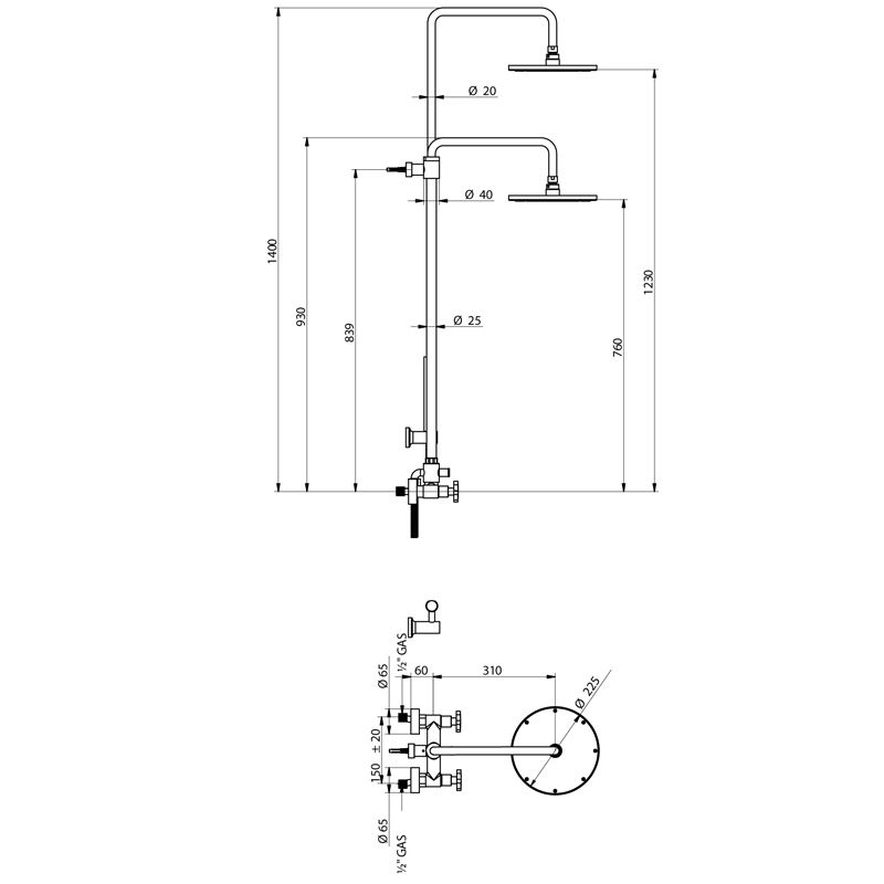 Bongio Alcor Смеситель для душа, цвет хром, артикул 42537CR0D