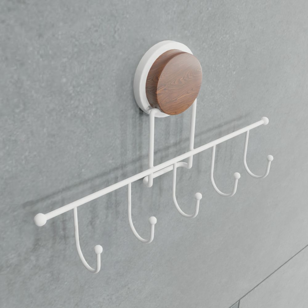 Крючок для ванной FIXSEN MAGIC WHITE FX-47005-5, белый/коричневый