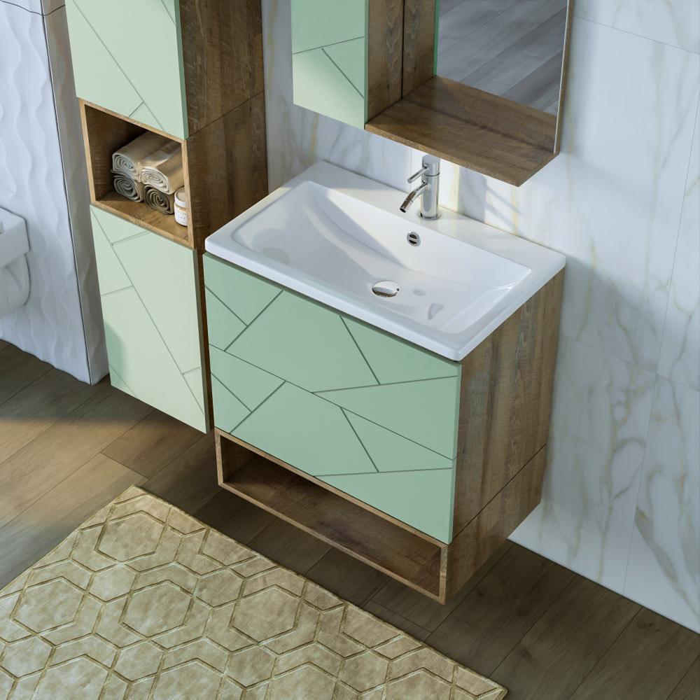 Ниша для тумбы Бриклаер КРИСТАЛЛ 70 см, дуб гранж песочный