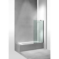 VismaraVetro Шторка на ванну FB, размер 80-81,5см, высота 150Нсм, стекло Transparent 04, профиль Matt Black 09, кронштейн Q, TPA