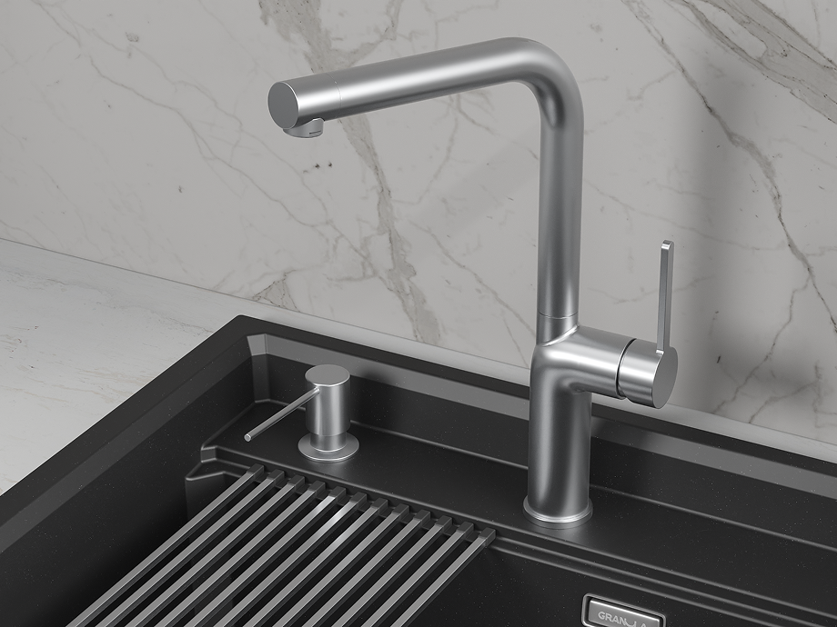 Смеситель для кухни GRANULA (9502, НЕРЖ), артикул 9502, НЕРЖ