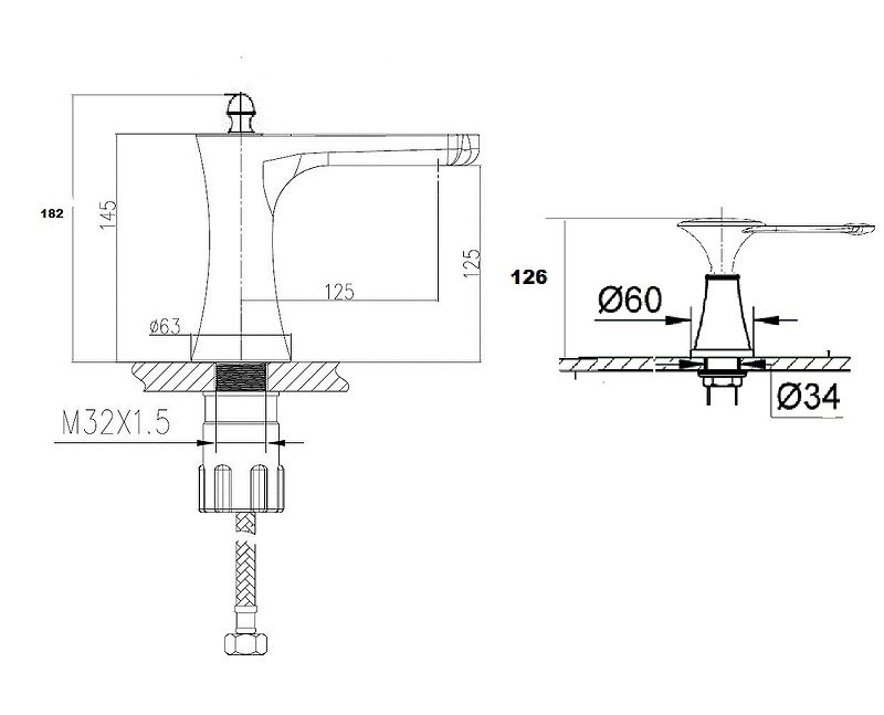 Смеситель для раковины Bronze de Luxe Yasmina 8003/B02 Хром