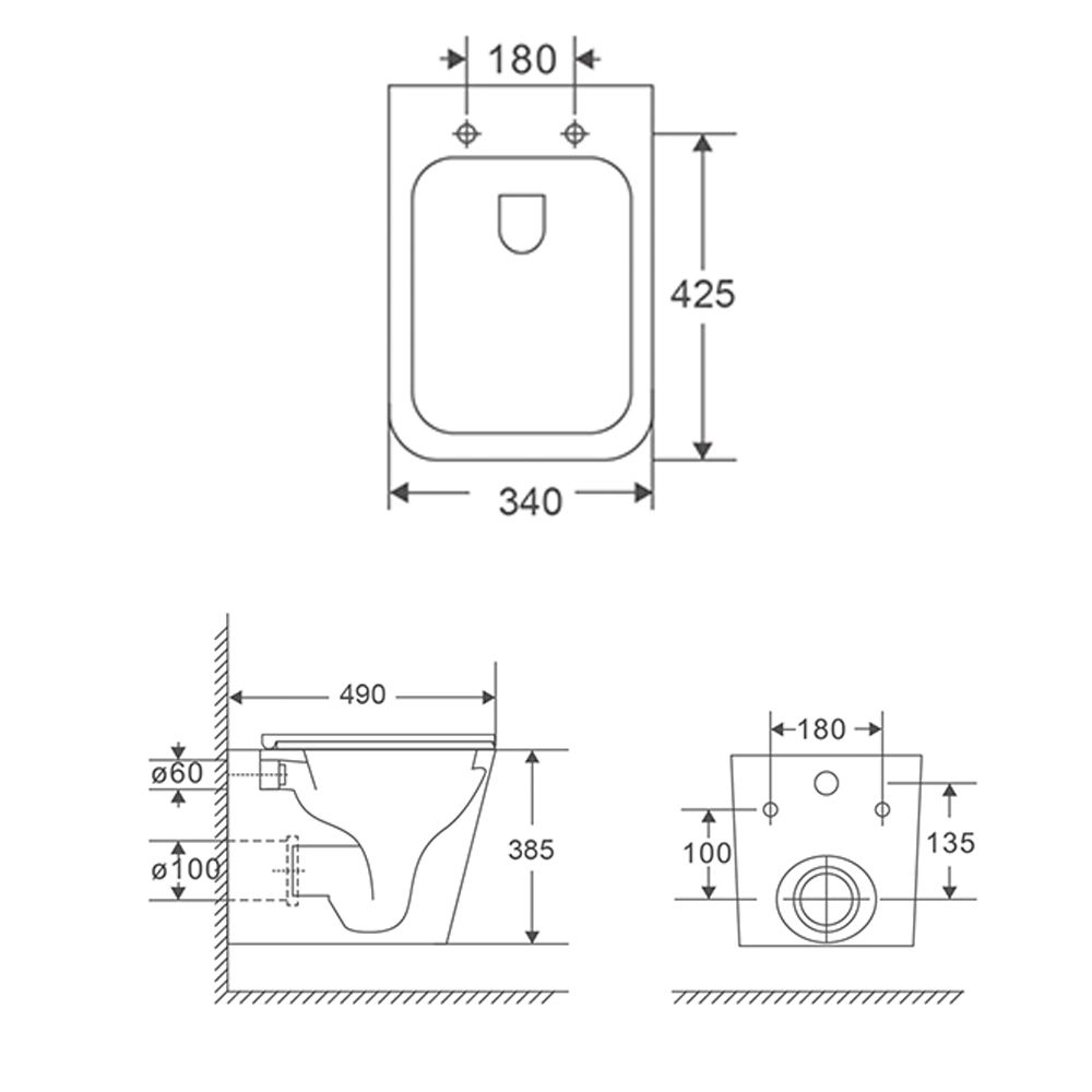 Унитаз подвесной Terminus Ватикан (Торнадо 3.0) 03WM49x34W, белый