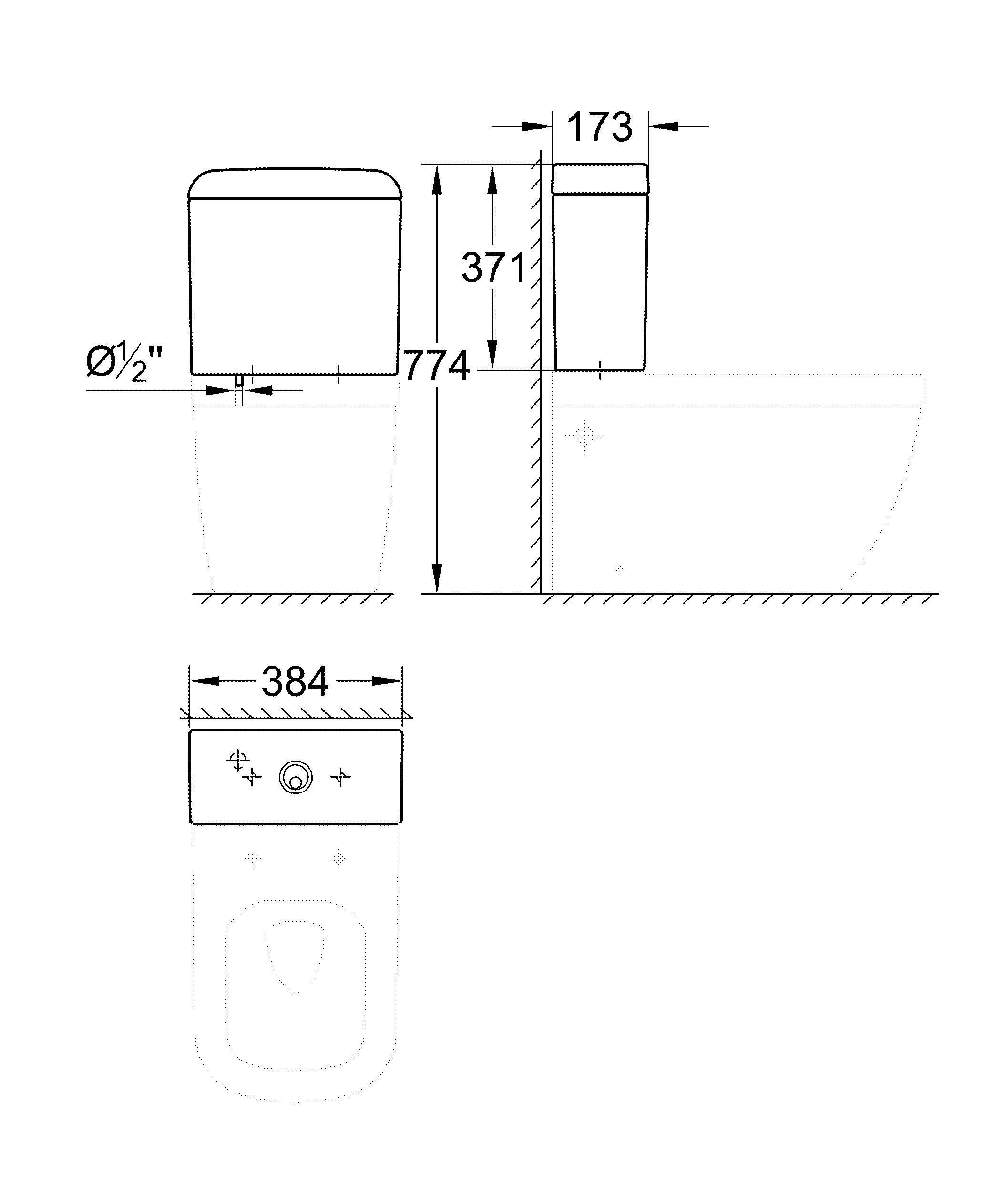 Унитаз напольный безободковый GROHE Euro Ceramic с бачком и сиденьем с микролифтом (NW0012-1) Унитаз напольный безободковый GROHE Euro Ceramic с бачком и сиденьем с микролифтом (NW0012-1)