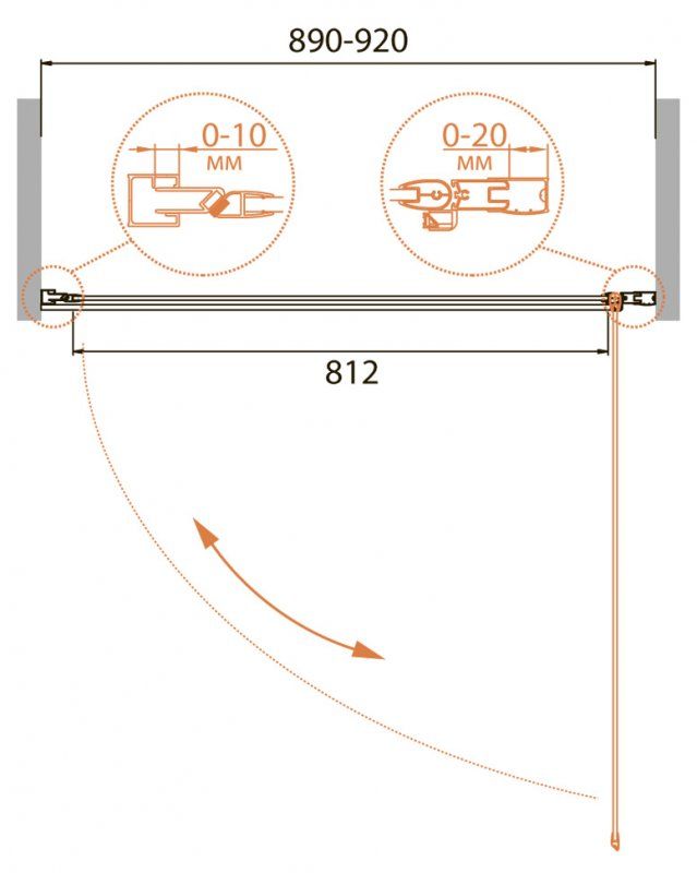 Душевая дверь в нишу CEZARES RELAX-B-1