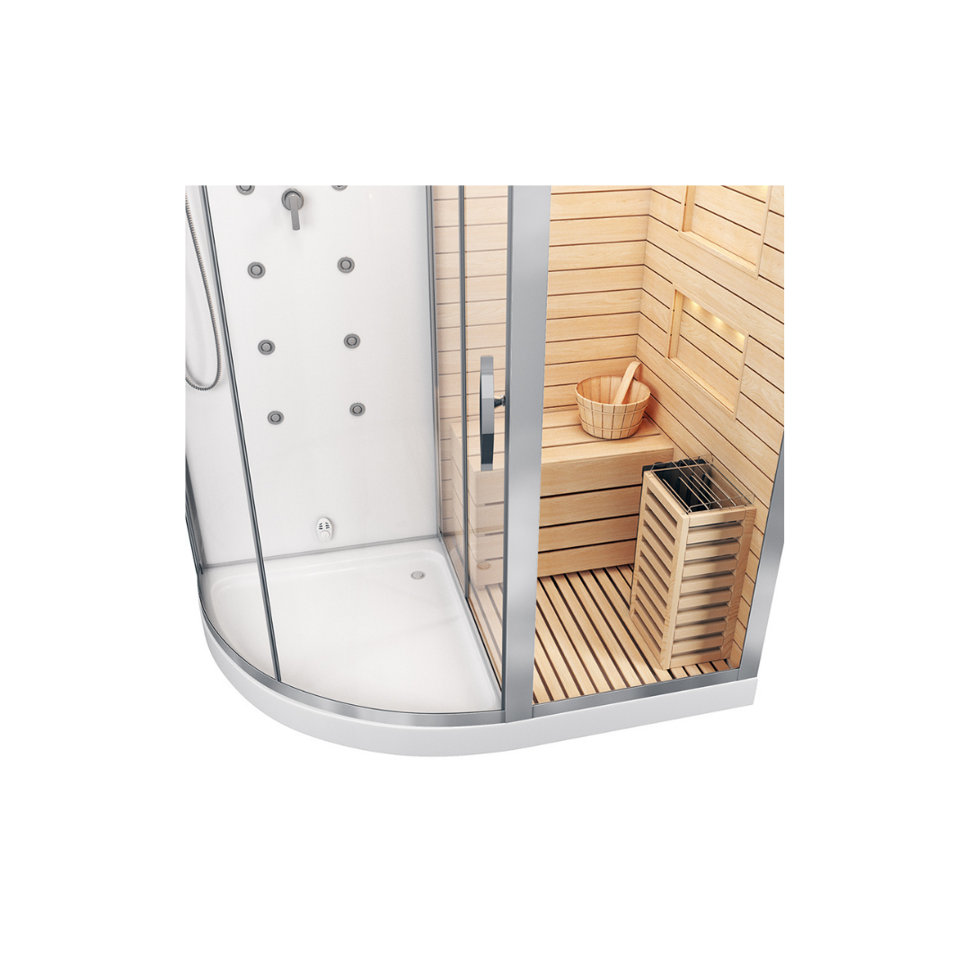 Сауна  LUGANO-R White комбинированная 2в1 Cerutti SPA 1800x1100x2231 Сауна  LUGANO-R White комбинированная 2в1 Cerutti SPA 1800x1100x2231